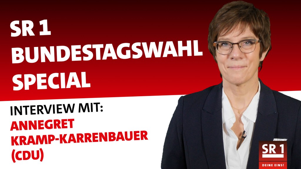 SR 1 Bundestagswahl-Special: Annegret Kramp-Karrenbauer (Grafik: SR 1)