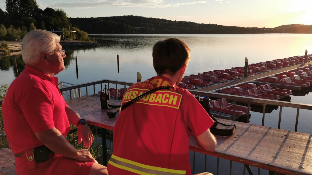 Rettungsschwimmer am Bostalsee