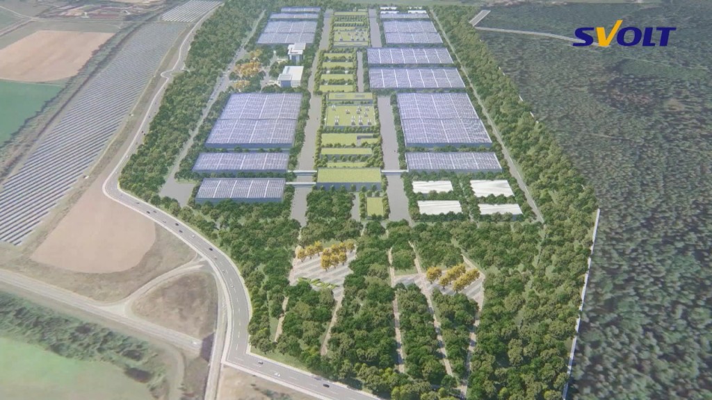 Foto: Modell der geplanten SVolt-Anlage