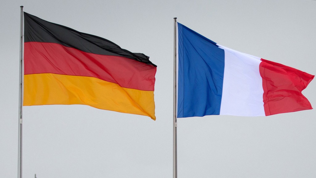 Die Fahnen von Deutschland und Frankreich