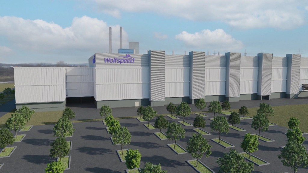 Foto: Eine Grafik der geplanten Fabrik von Wolfspeed in Ensdorf