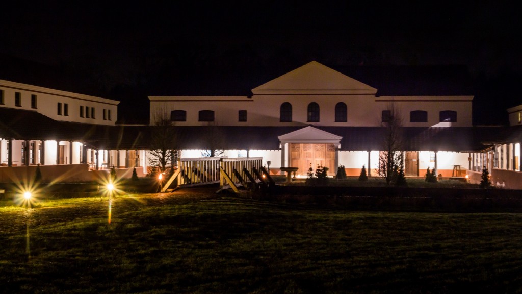 Die Villa Borg bei Nacht