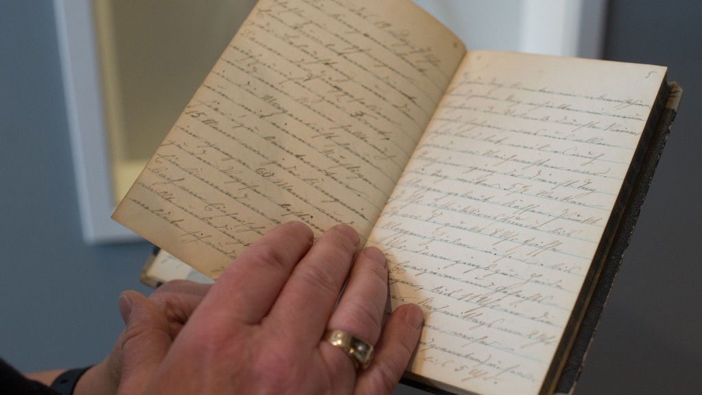 Handschrift in einem Tagebuch