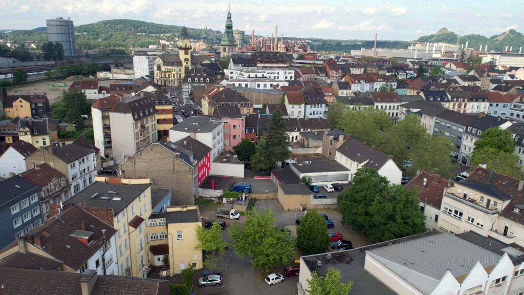 Luftaufnahme der Völklinger Innenstadt