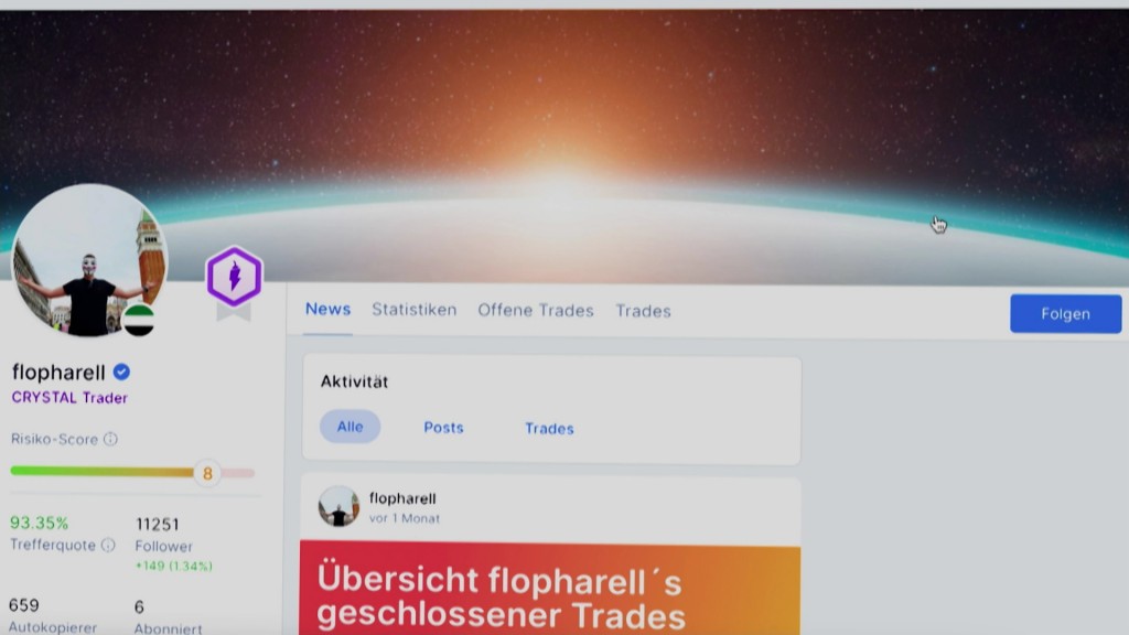 Foto: Seite eines Financeinfluencers