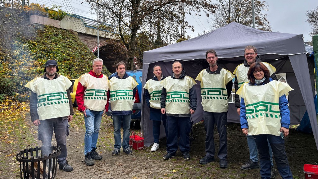 GdL-Streikteilnehmer in Saarbrücken