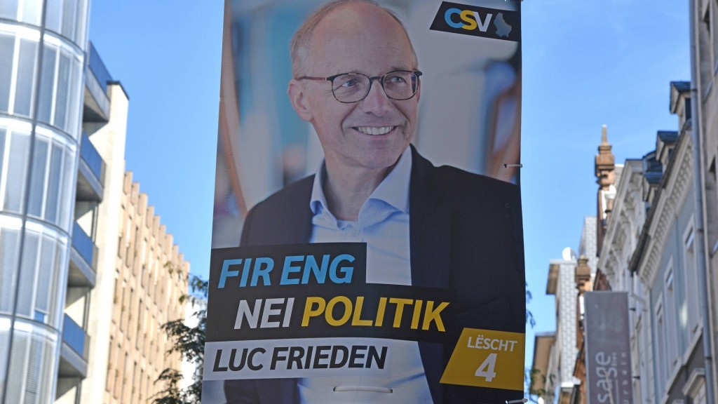 Wahlplakat zur Parlamentwahl in Luxemburg (Luc Frieden, CSV)