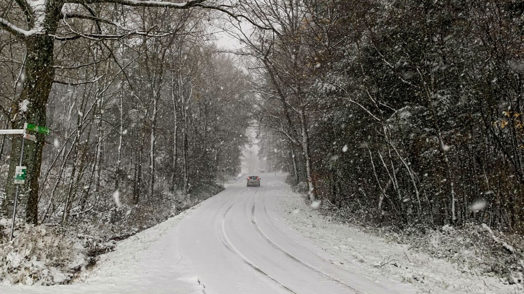 Auto auf verschneiter Straße