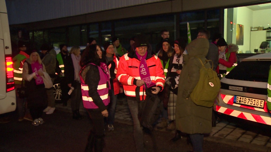 Foto: Arbeiter der Winterdienste im Streik