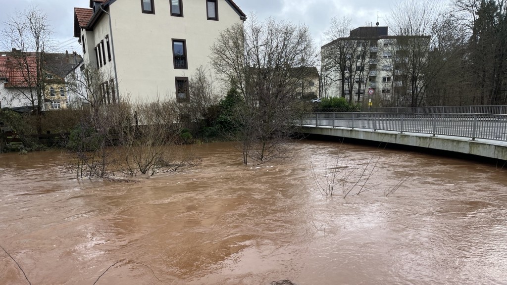 Die Blies fließt knapp unter einer Brücke in Ottweiler