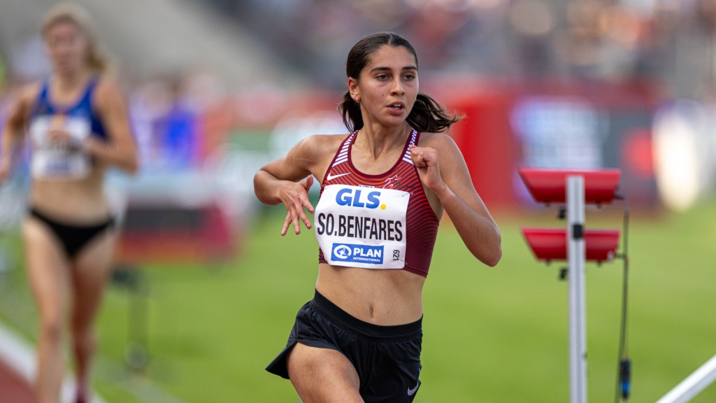 Sofia Benfares (LC Rehlingen) am 08.07.2023 bei den Deutschen Leichtathletik-Meisterschaften im Auestadion in Kassel