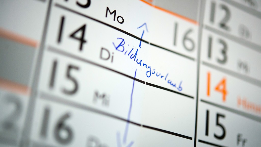 Auf einem Kalender ist der Schriftzug «Bildungsurlaub» zu sehen. 