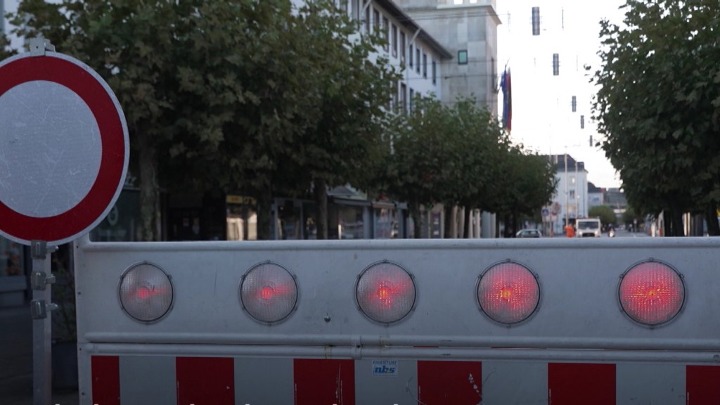  Foto: Straßenabsperrung in Saarlouis 