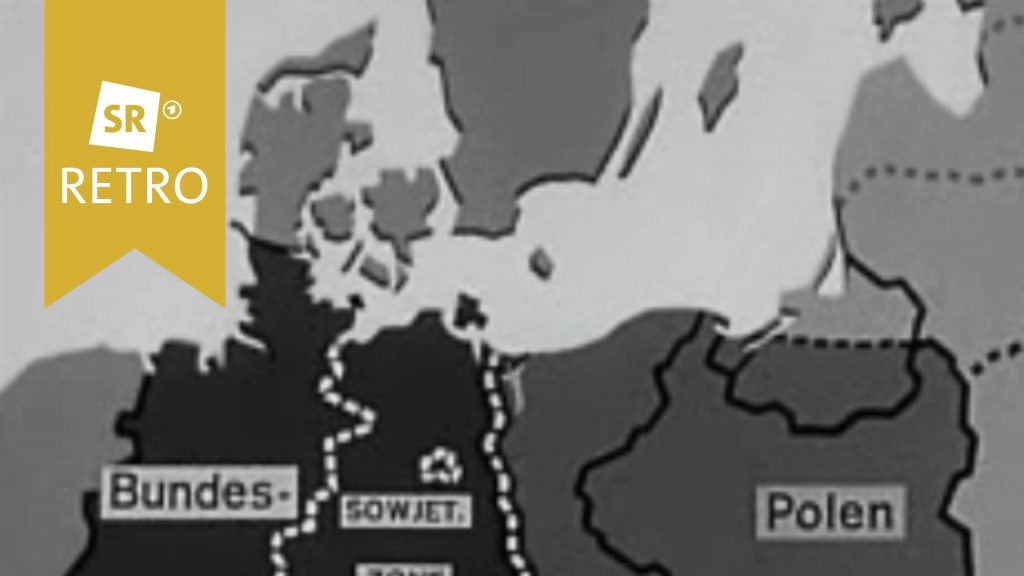 Landkarte mit BRD, DDR und Polen
