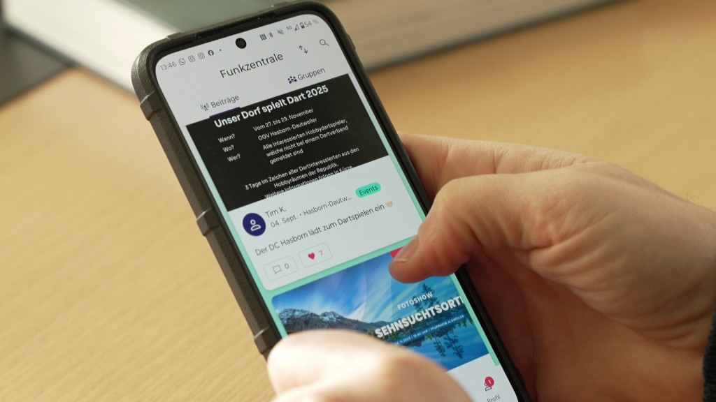 Foto: Dorffunk-App auf einem Handy