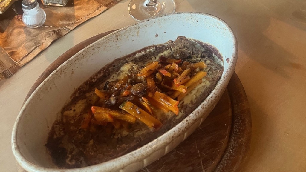 Schafskäse mit Maronen und Kürbis