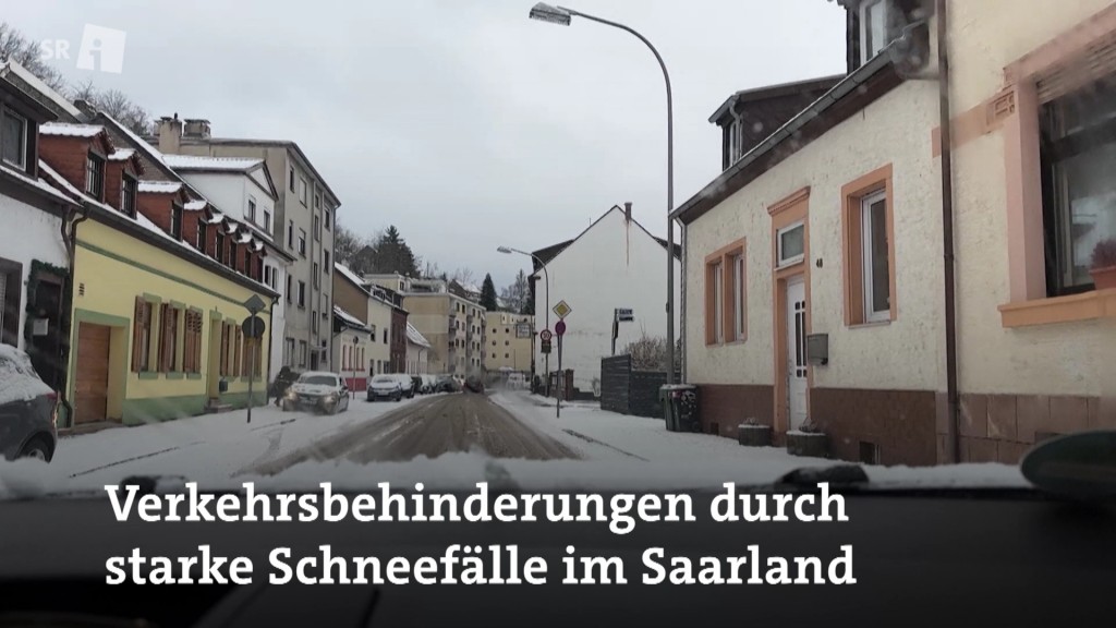 Foto: Verkehrsbehinderung durch Schneefälle im Saarland