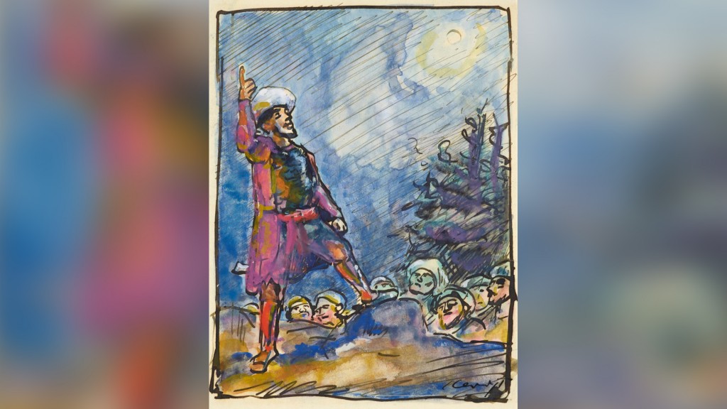 Max Slevogt, Der Hauptmann spricht zu den Räubern (Ali Baba), um 1898-1903