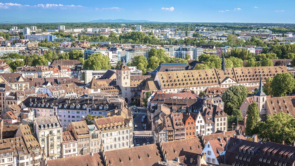 Luftaufnahme der Stadt Straßburg