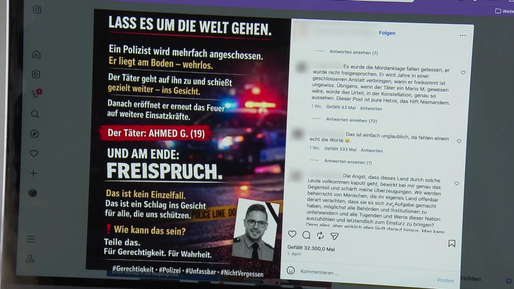 Foto: Eine Webseite zum Urteil im Prozess um getöteten Polizisten
