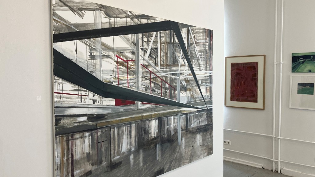 Ein Gemälde von Ursel Kessler im Kulturzentrum am Eurobahnhof Saaarbrücken.