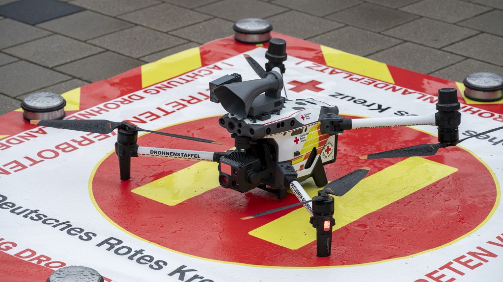 Drohne des DRKs beim Treffpunkt Ü-Wagen in Quierschied