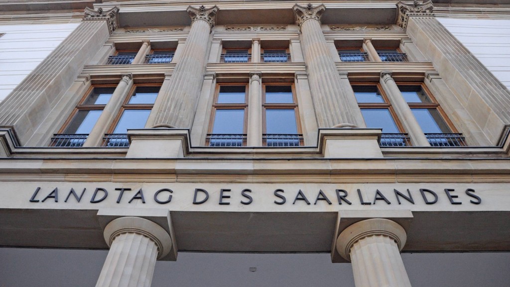 Aussenansicht der Fassade des Landtags des Saarlandes