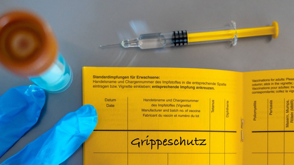 Foto: Gelber Impfpass mit Aufschrift Grippeschutz