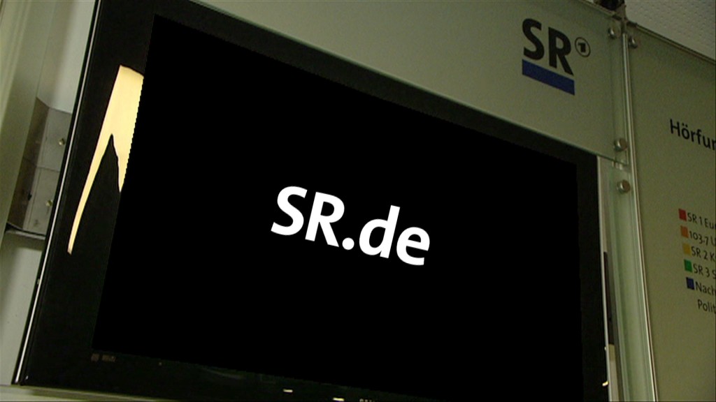 Foto: Fernseher mit der Aufschrift SR.de