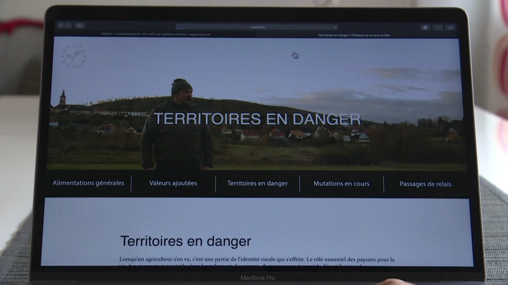 Foto: Blick auf eine Website mit dem Titel Territoires en danger