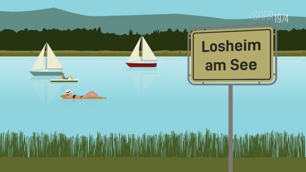 Foto: Illustratioin - Schwimmer und Segler auf dem Losheimer Stausee