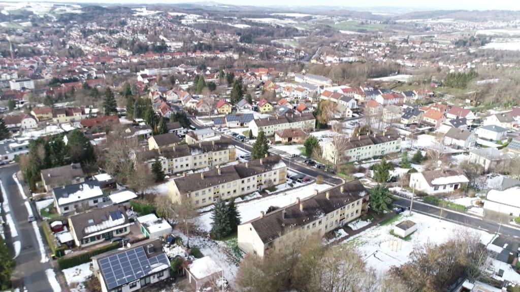 Foto: Blick von oben auf ein Wohngebiet.