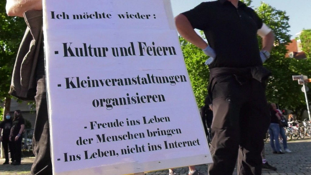 Archivbild vom Juni 2020: Protestplakat aus der saarländischen Kulturszene (Foto: SR Fernsehen)