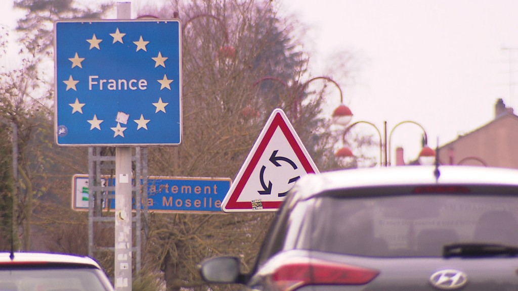Foto: Grenzschild Frankreich