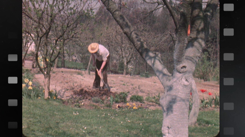 Foto: Gartenarbeit im Frühling in den 80er Jahren