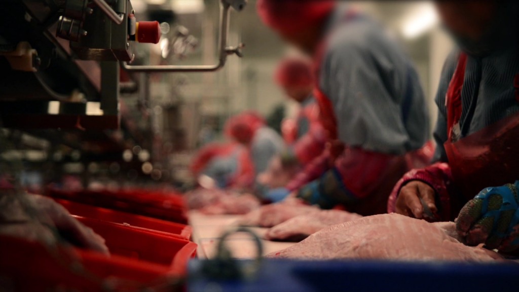 Arbeiter in der Fleischindustrie (Foto: SR)