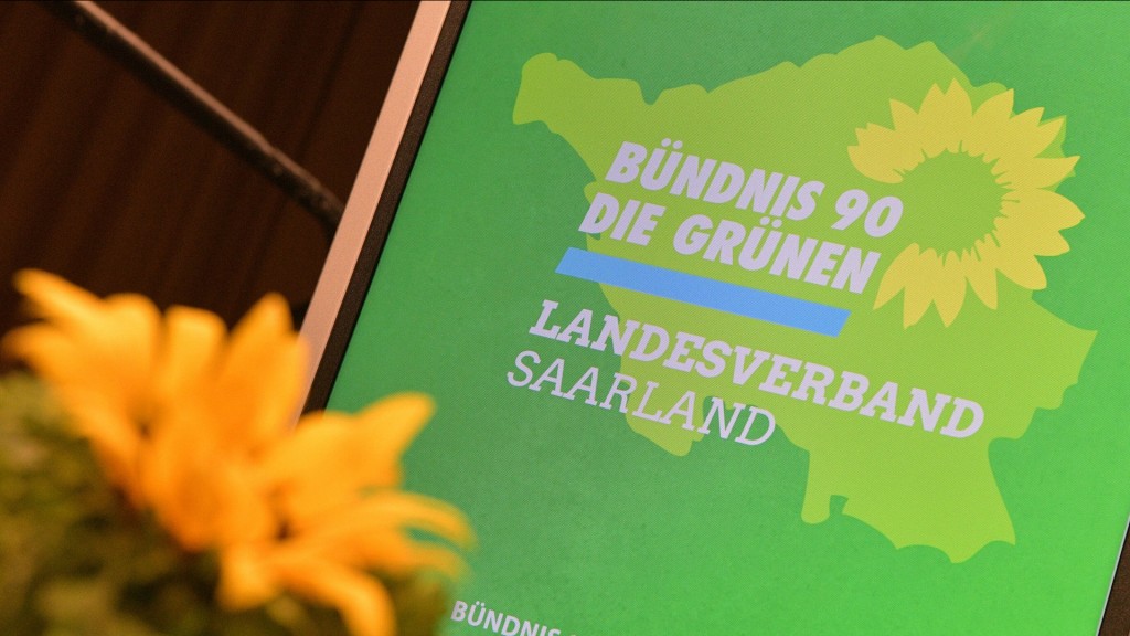 Schriftzug: Bündnis 90 Die Grünen, Landesverband Saarland. (Foto: Imago/BeckerBredel)