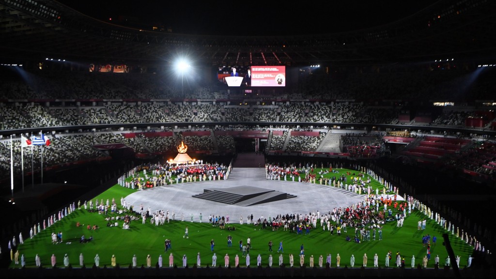 8. August 2021, Tokio: Abschlussfeier der Olympischen Sommerspiele 2020 (Foto: picture alliance/dpa | Marijan Murat)