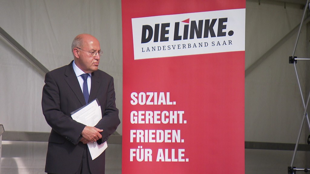 Foto: Gregor Gysi in Saarbrücken beim Wahlkampf