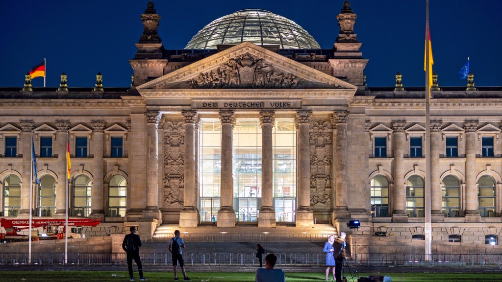 Das Reichstagsgebäude am Abend nach der Bundestagswahl 2021 (Foto: picture alliance/dpa/dpa-Zentralbild | Monika Skolimowska)