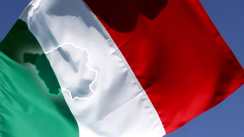 Italienische Nationalflagge vor der Saarlandkarte (Foto: SR)