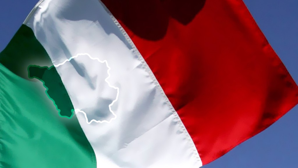 Italienische Nationalflagge vor der Saarlandkarte (Foto: SR)