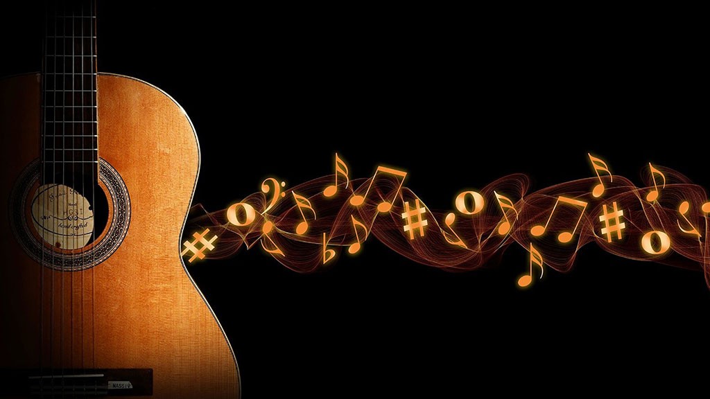 Gitarre mit Musiknoten (Grafik: Pixabay / geralt)