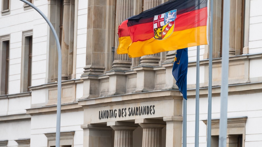 Landtag des Saarlandes mit Flagge (Foto: picture alliance/dpa | Oliver Dietze)