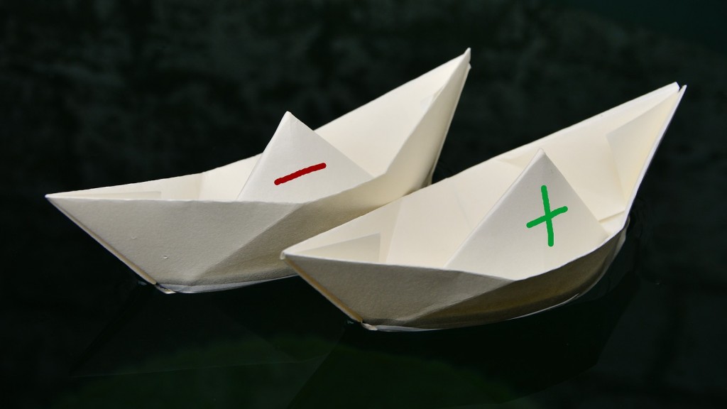 Plus- und Minuszeichen auf zwei Papierschiffchen. (Foto: Pixabay / congerdesign)