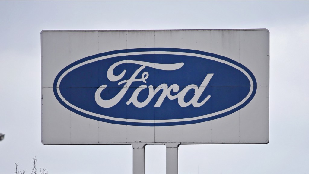 Ein Schild mit dem Ford-Logo.
