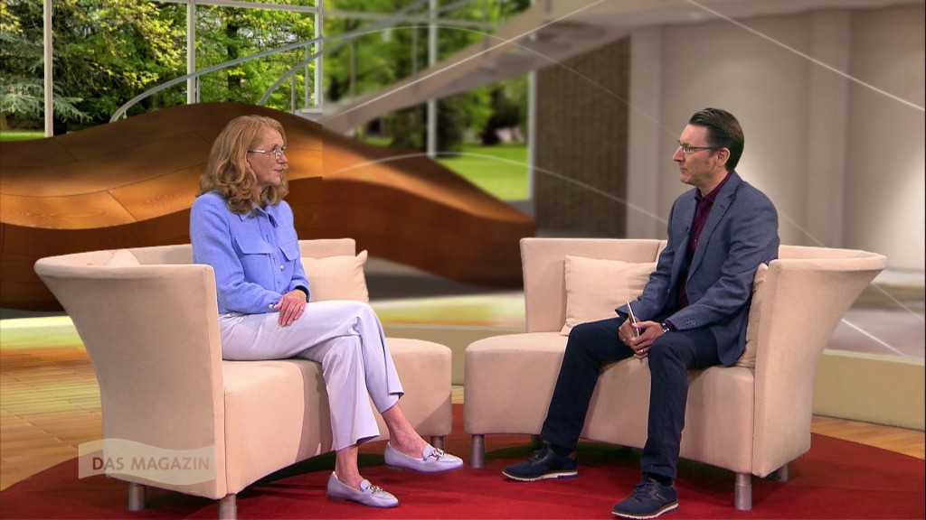 Foto: Petra Berg im Interview mit Marcel Lütz-Binder