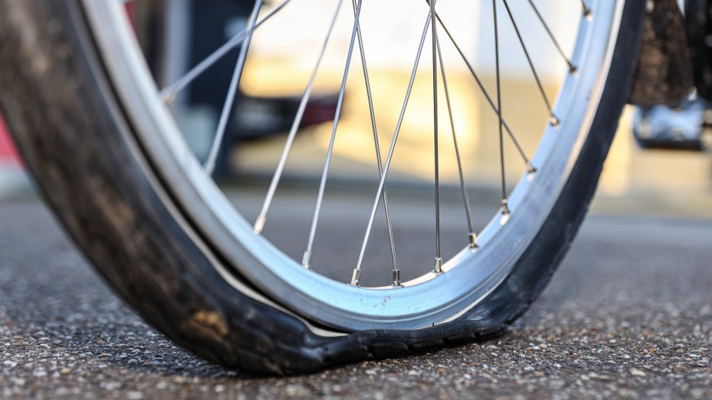 Ein platter Reifen an einem Fahrrad