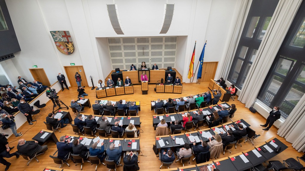 Foto: Blick auf den Plenarraum des saarländischen Landtags