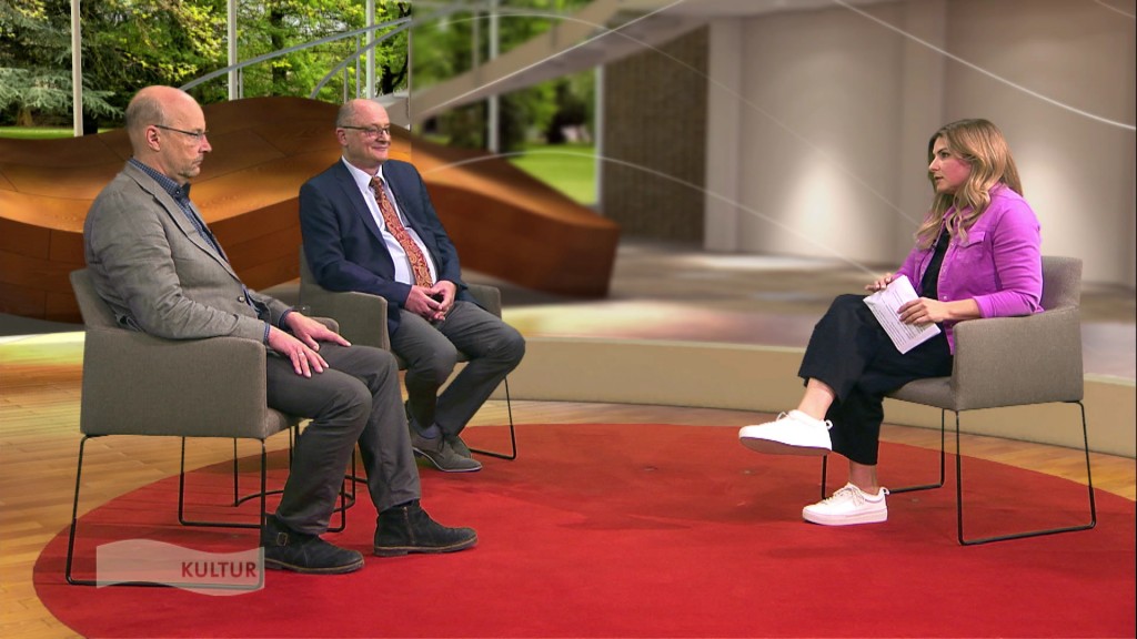 Foto: Jörg Nonnweiler (Hfm-Saar-Rektor) und Prorektor Frank Wörner im Interview